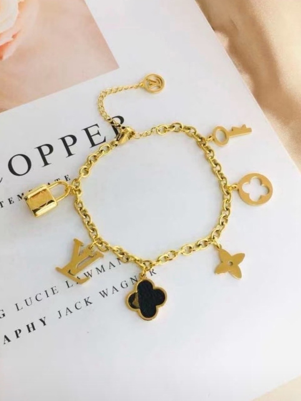 Designer Inspired Lulu Blooming Supple Bracelet Gold